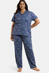 Zivame True Curv Mod Magic Knit Cotton Pyjama Set - Blue Depth — thumbnail 1